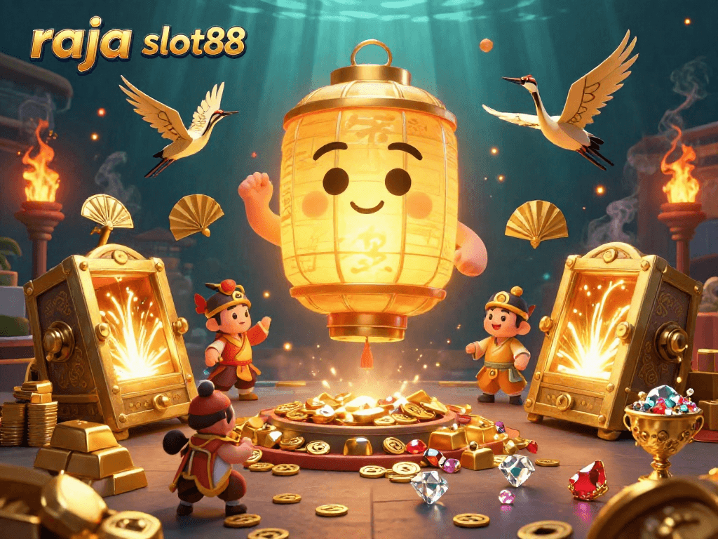 Experience adventure with raja slot88 amidst gold treasures and casino excitement.