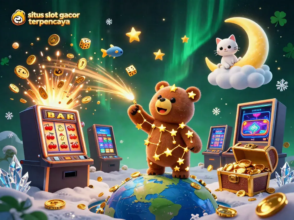 Experience thrilling wins with situs slot gacor terpercaya featuring a constellation bear and jackpot elements.