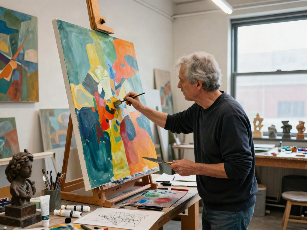 Bruce Bailey Toronto creating art in an inspiring studio