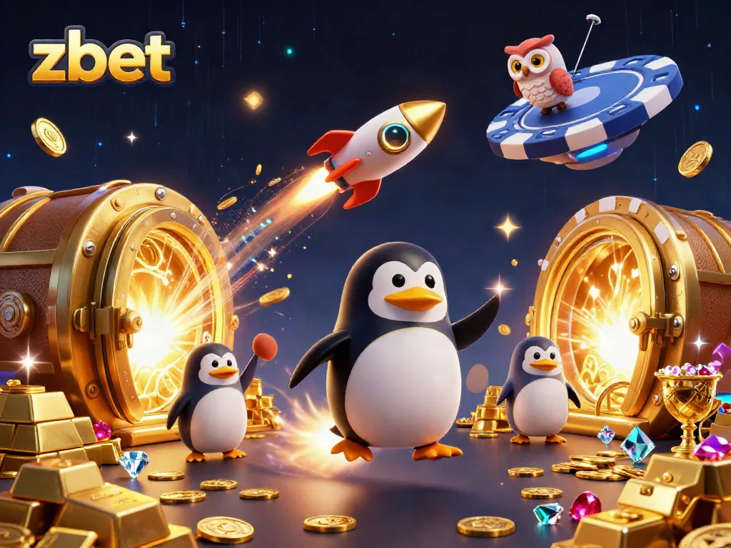 Zbet offers thrilling casino adventures with a dynamic scene showcasing excitement and treasures.