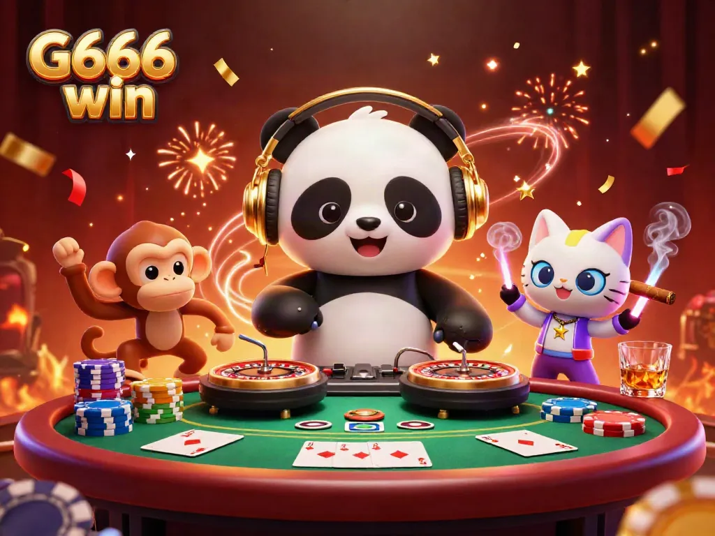 Experience G666 win in an exciting 3D casino atmosphere with vibrant characters and rich elements.