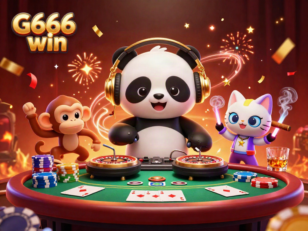 Experience G666 win in an exciting 3D casino atmosphere with vibrant characters and rich elements.