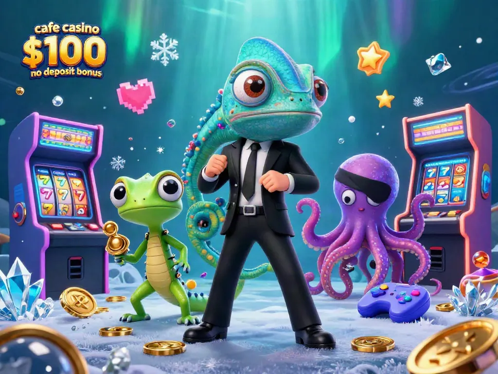 Play with the cafe casino $100 no deposit bonus among colorful 3D arcade games and vibrant characters.