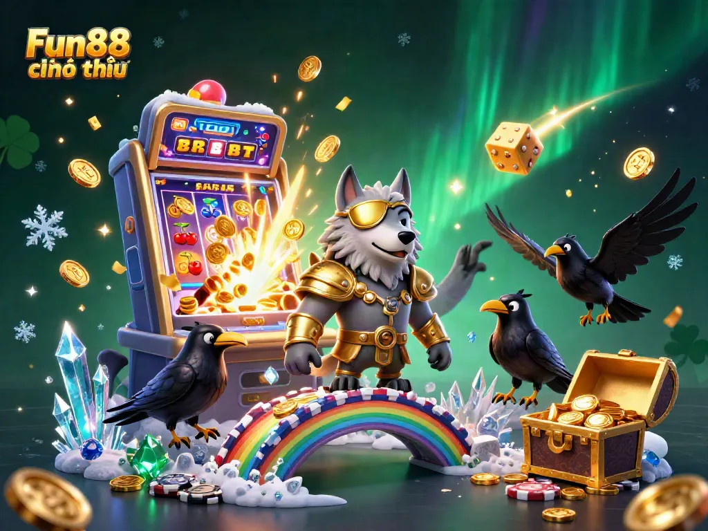 Experience thrilling wins with Fun88 chính thức in this vibrant 3D casino scene filled with action.