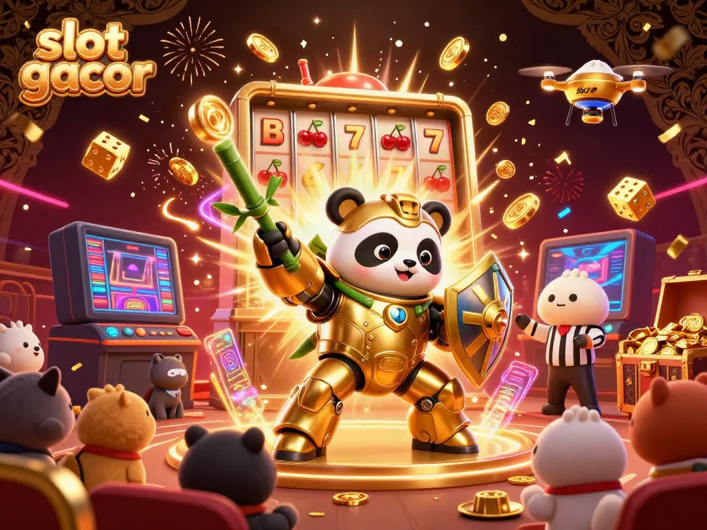 Experience the thrill of slot gacor with a jackpot explosion and animated casino elements.
