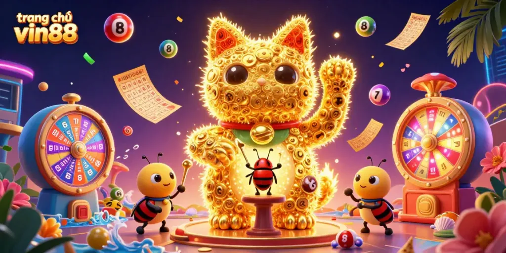 Experience the excitement of trang chủ vin88 with dynamic casino symbols and vibrant lottery elements.