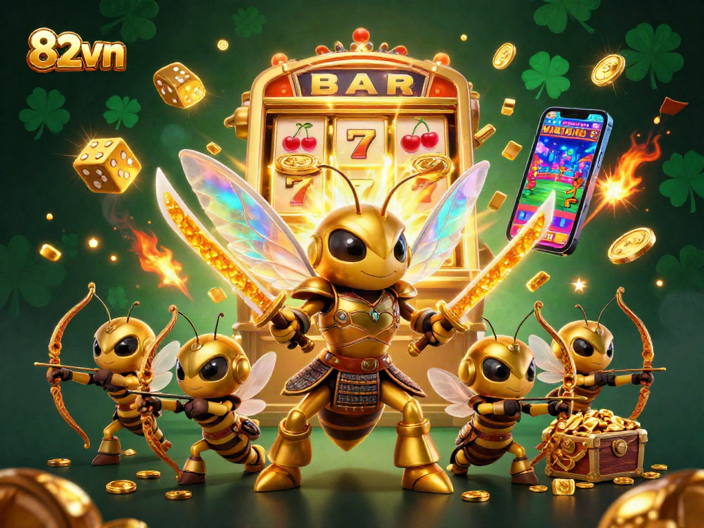 Engage with thrilling slots at 82vn, featuring a jackpot explosion and delightful cartoon characters.