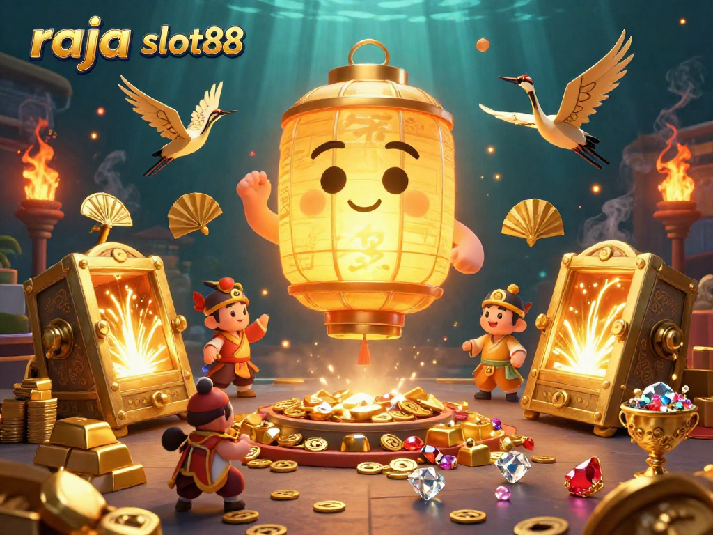 Experience adventure with raja slot88 amidst gold treasures and casino excitement.