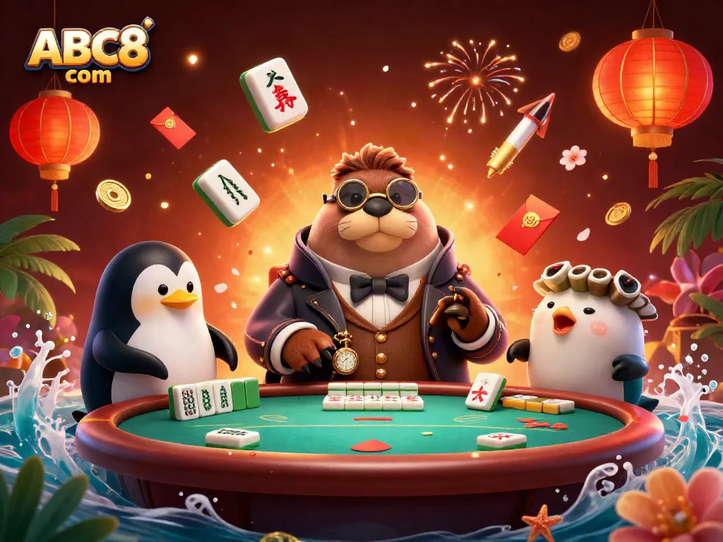 Experience exciting gambling with ABC8 com in a vibrant underwater casino scene with unique characters.