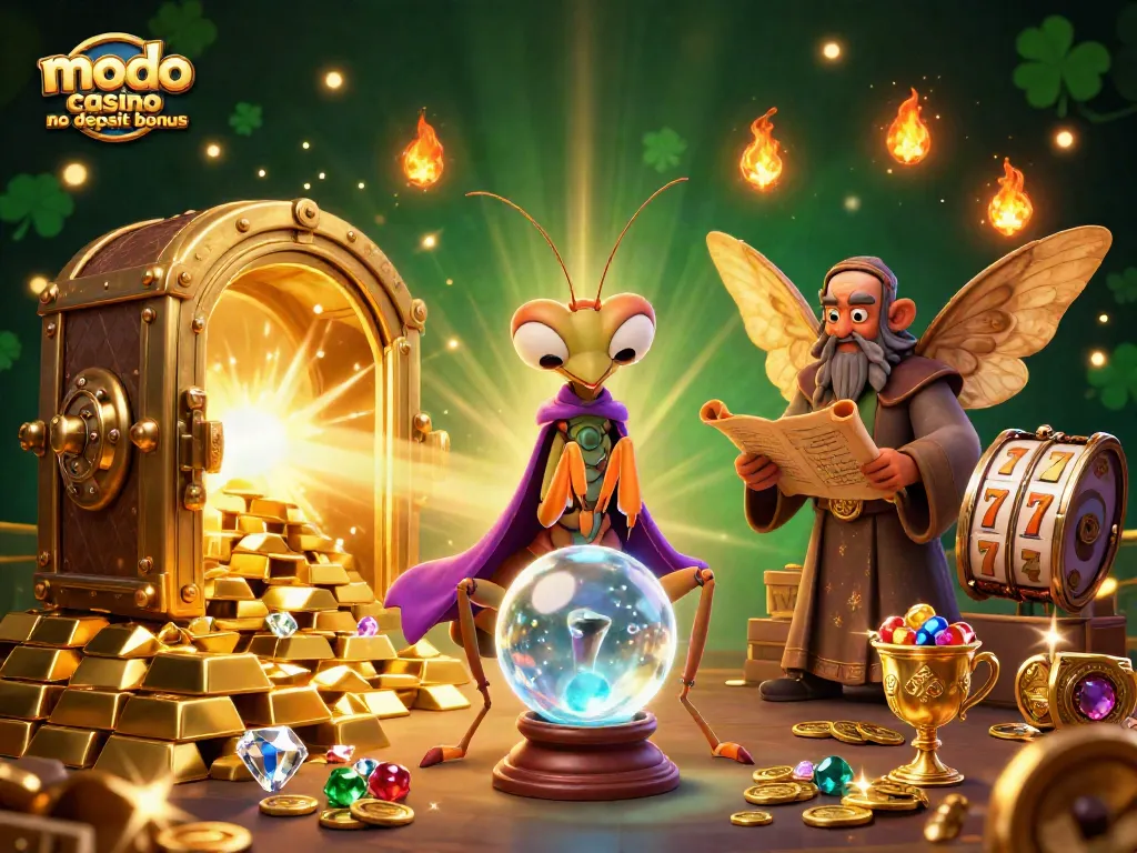 Engage with the modo casino no deposit bonus featuring vibrant characters and dynamic slots elements.