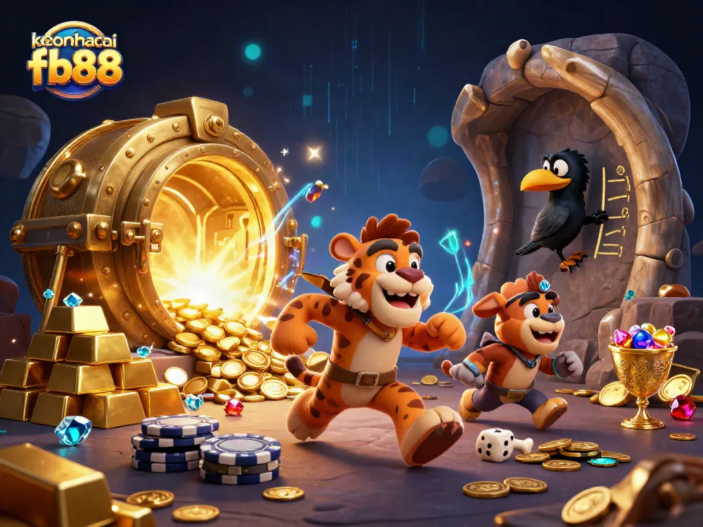 Experience thrilling gameplay at keonhacai fb88 in a vibrant casino scene filled with riches and excitement.