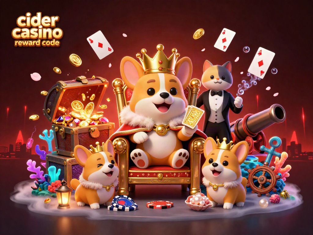 Experience fun at Cider Casino with a royal corgi and exclusive reward codes. Play and win today!