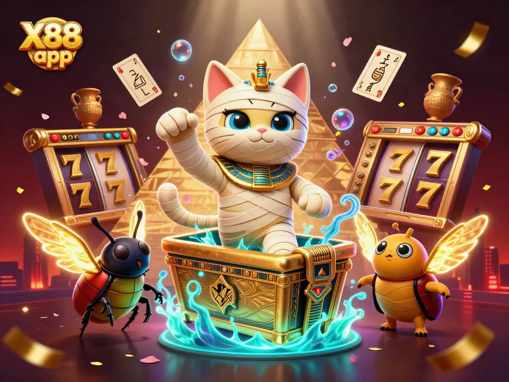 Engage with the X88 app in an immersive casino adventure filled with vibrant, interactive elements.