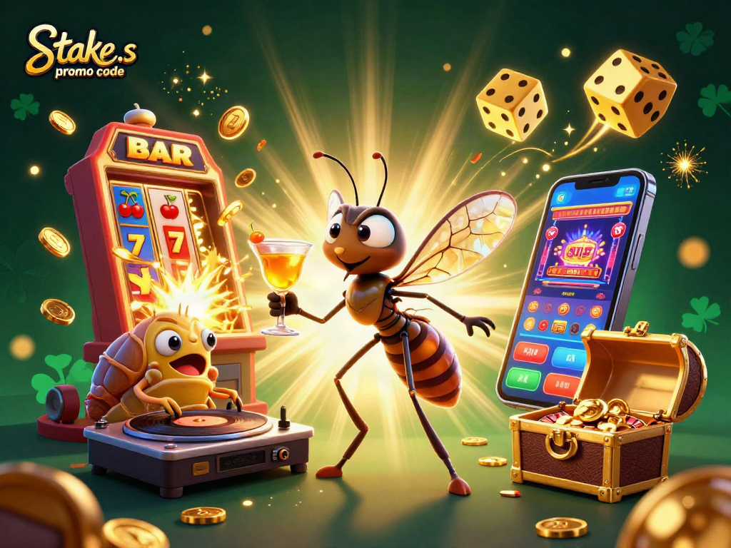 Engage with the latest stake.us promo code offers surrounded by animated casino characters and glittering jackpots.