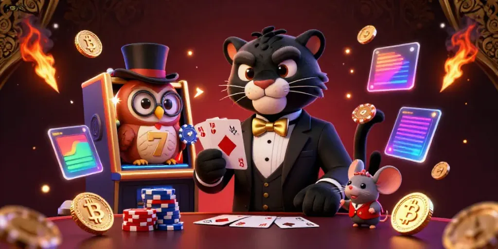 Engaging scene featuring the stylish black panther and friends with slot resmi elements, showcasing the excitement of casino gaming.