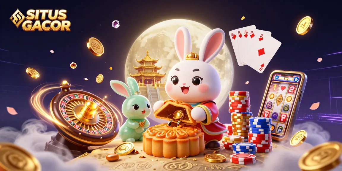 Engage with SITUS GACOR featuring a vibrant 3D scene of casino excitement, showcasing dynamic game elements.