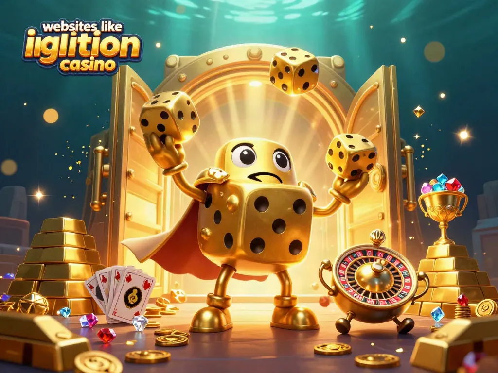 Experience exciting gameplay at websites like Ignition Casino, featuring dazzling casino elements.