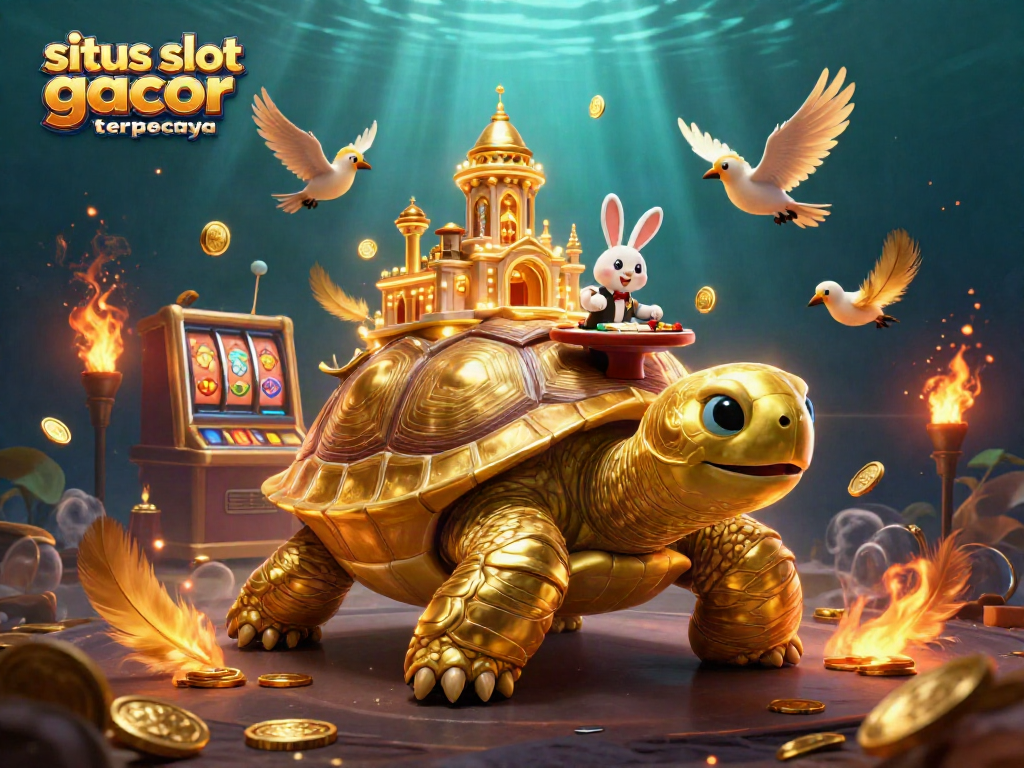 Experience the excitement of situs slot gacor terpercaya with a vibrant 3D casino scene.