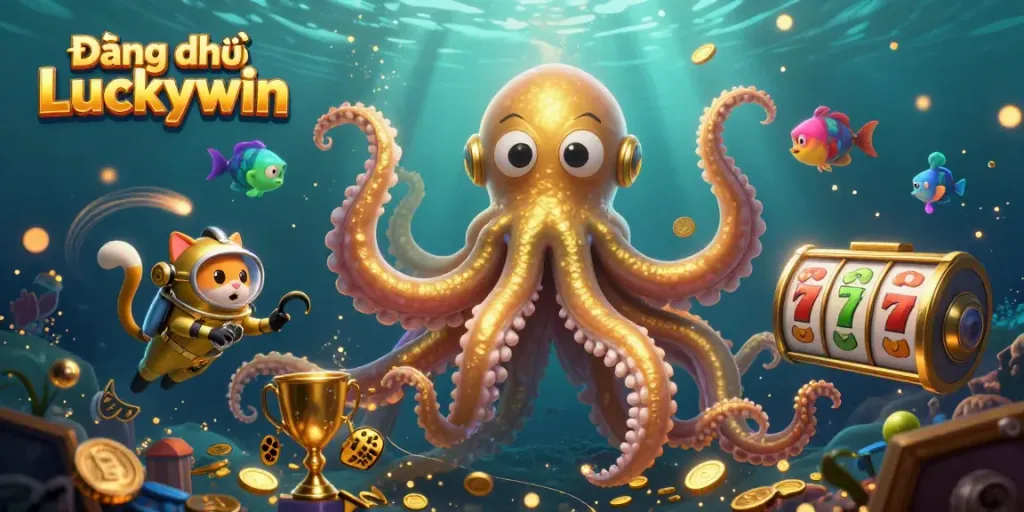 Engage in Đăng ký Luckywin for thrilling online casino experiences amidst animated characters and vibrant game elements.