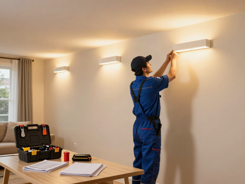 Instalare aplice LED profesioniste de către un furnizor de servicii de încredere.