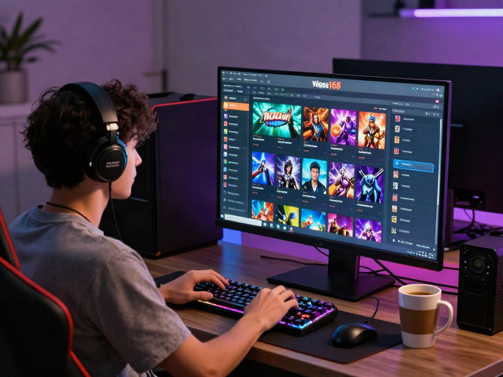 Pengguna Vegas168 bergembira saat bermain game online dengan tampilan modern dan interaktif