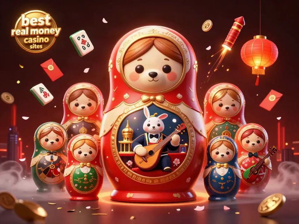 Experience the best real money casino sites with enchanting graphics featuring bears, rabbits, and festive elements.