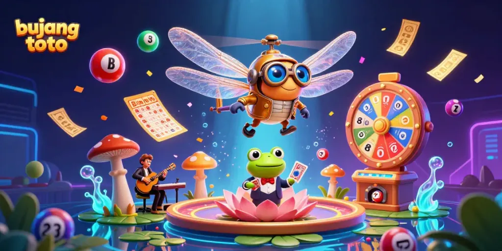 Experience the excitement of bujang toto with a vibrant casino scene featuring characters and games