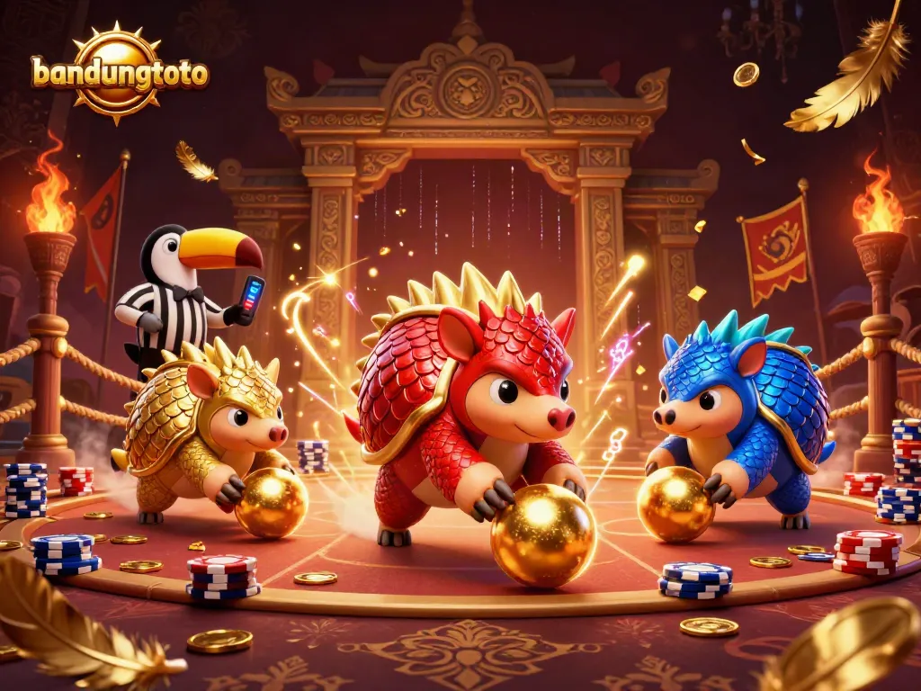 Experience exciting action with bandungtoto as rival pangolins clash in a casino-themed spectacle.